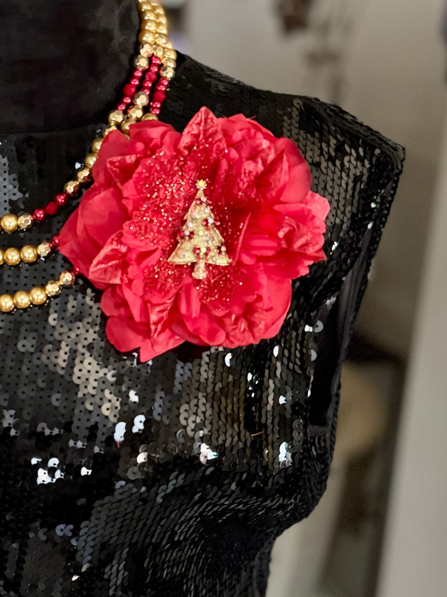 "Golden Christmas Tree" Brooch, Necklace & Earrings Set