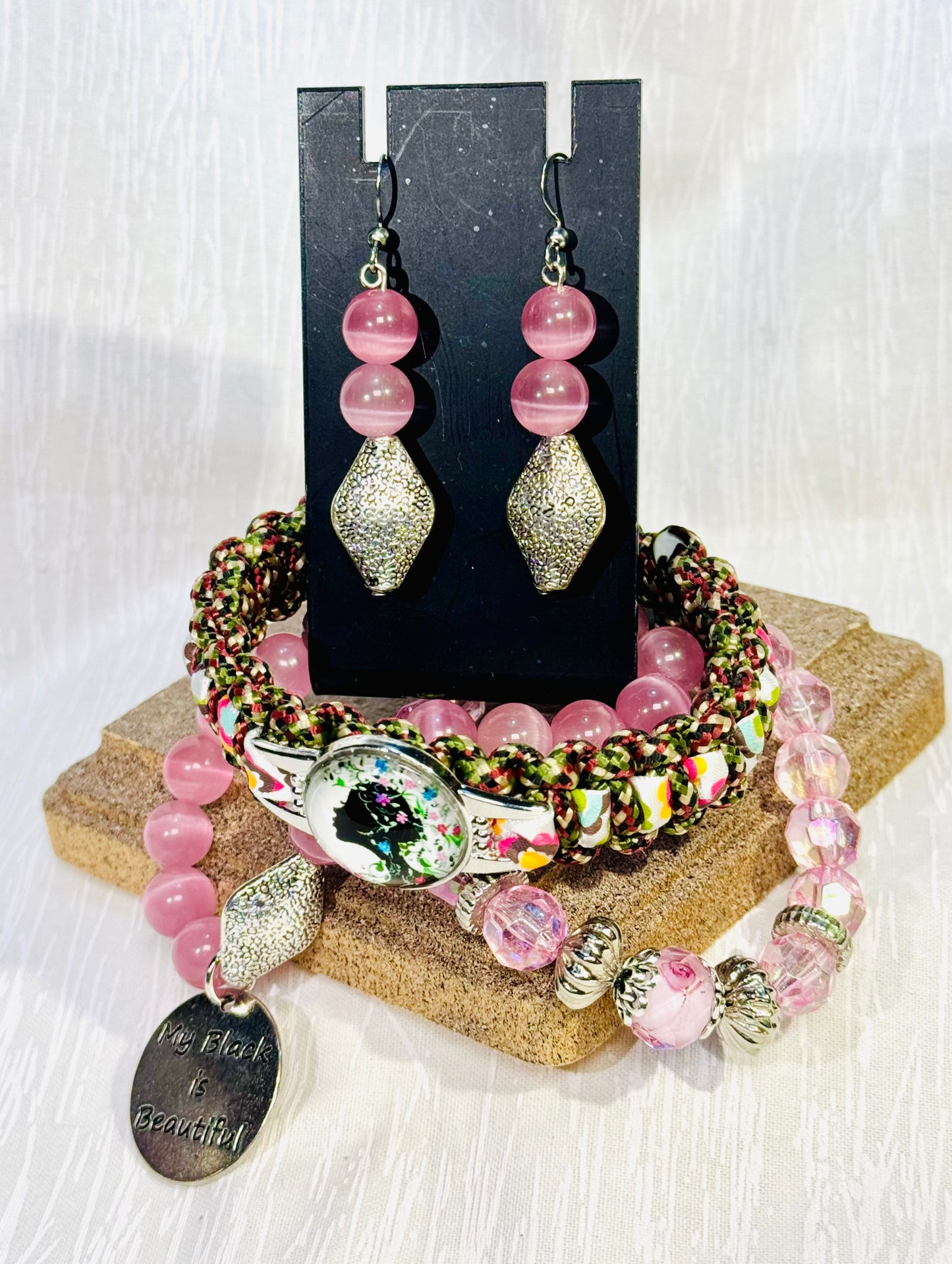 "Floral Queen" Braided Bracelet Set