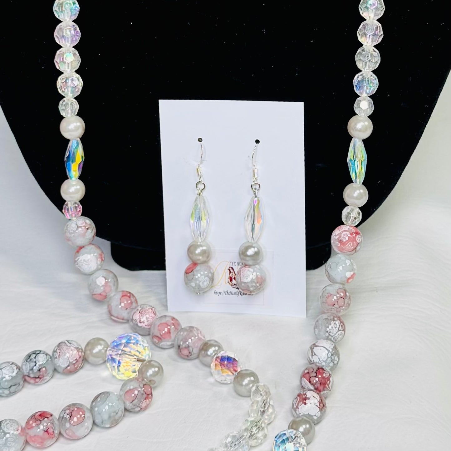 “Petal Grace” Necklace, Earrings, and Floral Brooch Set
