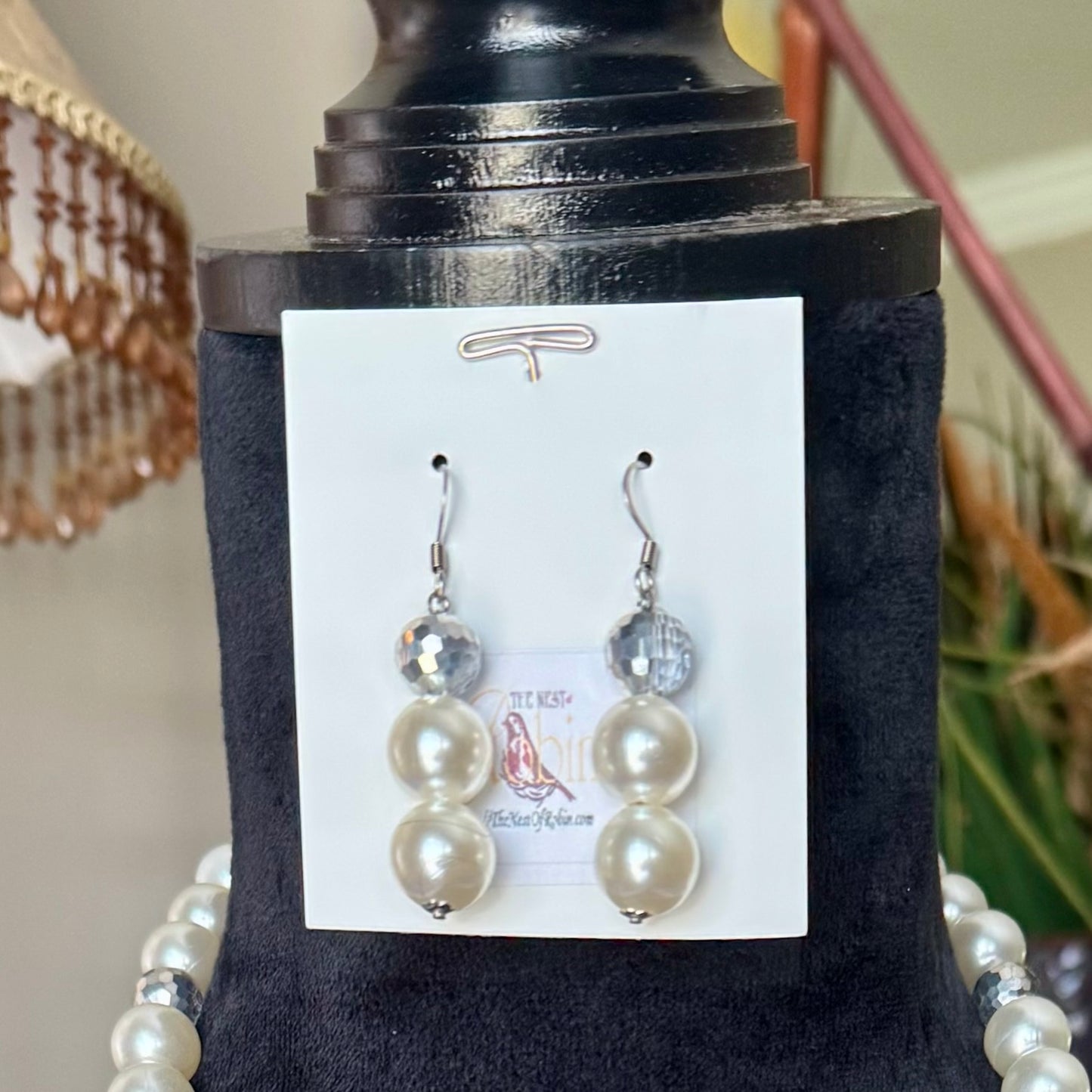 “Crystal Petunia” Long Necklace & Earrings Set