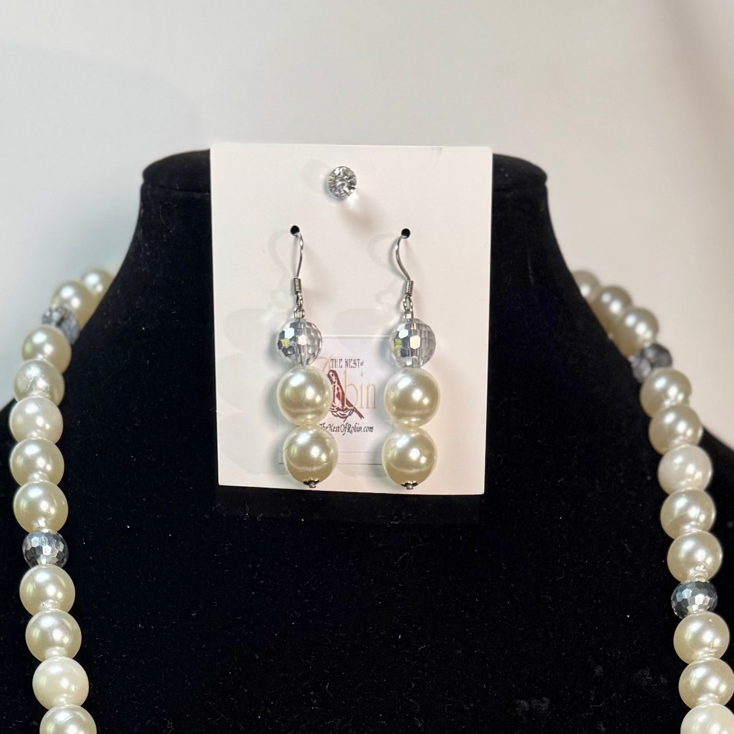 “Crystal Petunia” Long Necklace & Earrings Set