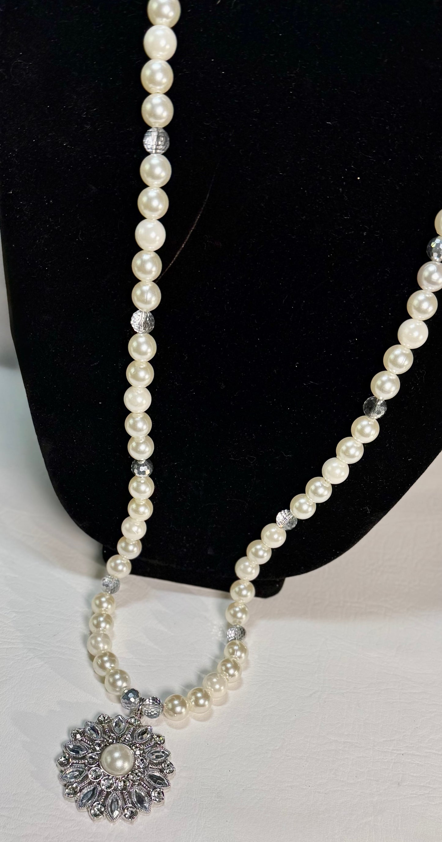 “Crystal Petunia” Long Necklace & Earrings Set