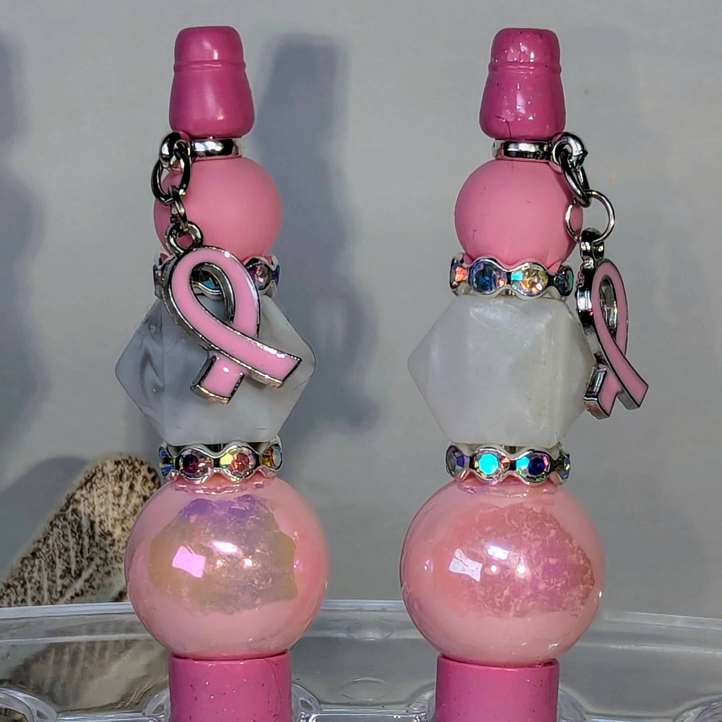 "Pink Ribbon" Beaded Ink Pen