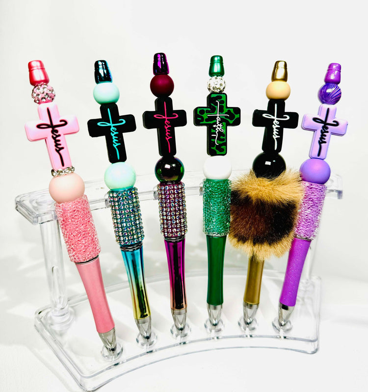 Bead-Topped Ink Pens