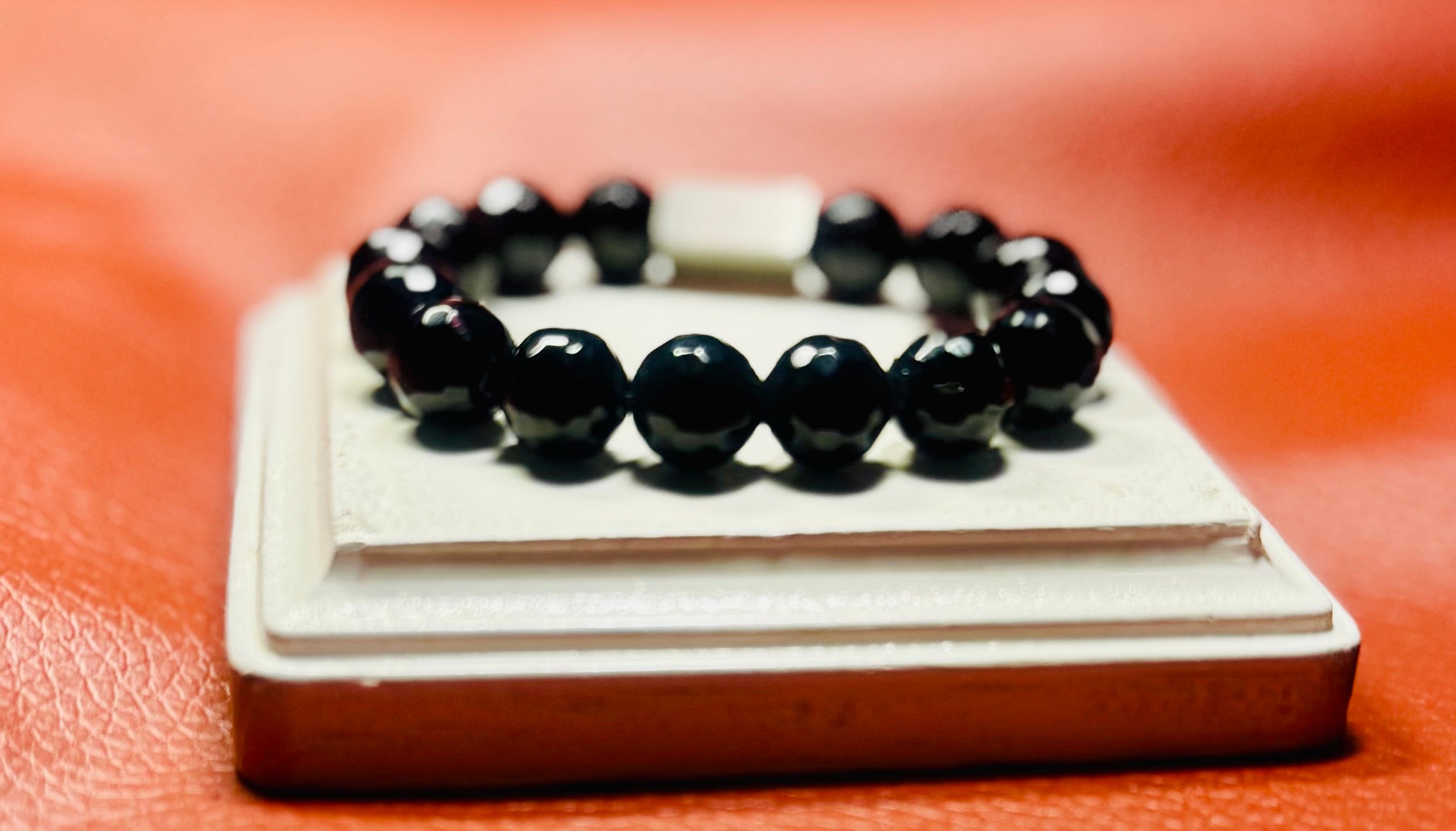 Midnight Elegance™ | Faceted Black Agate Bracelet