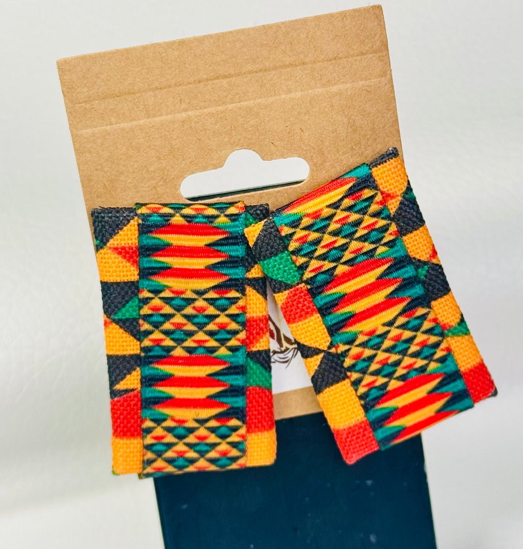 “Kente Cloth” Earrings and Earring & Headband Set