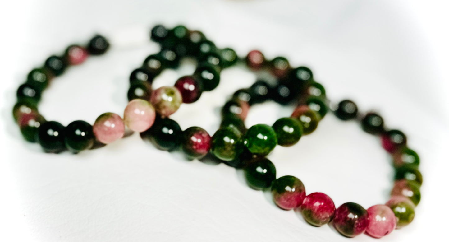 “Pink Grass” Semi-Precious Stone Bracelet