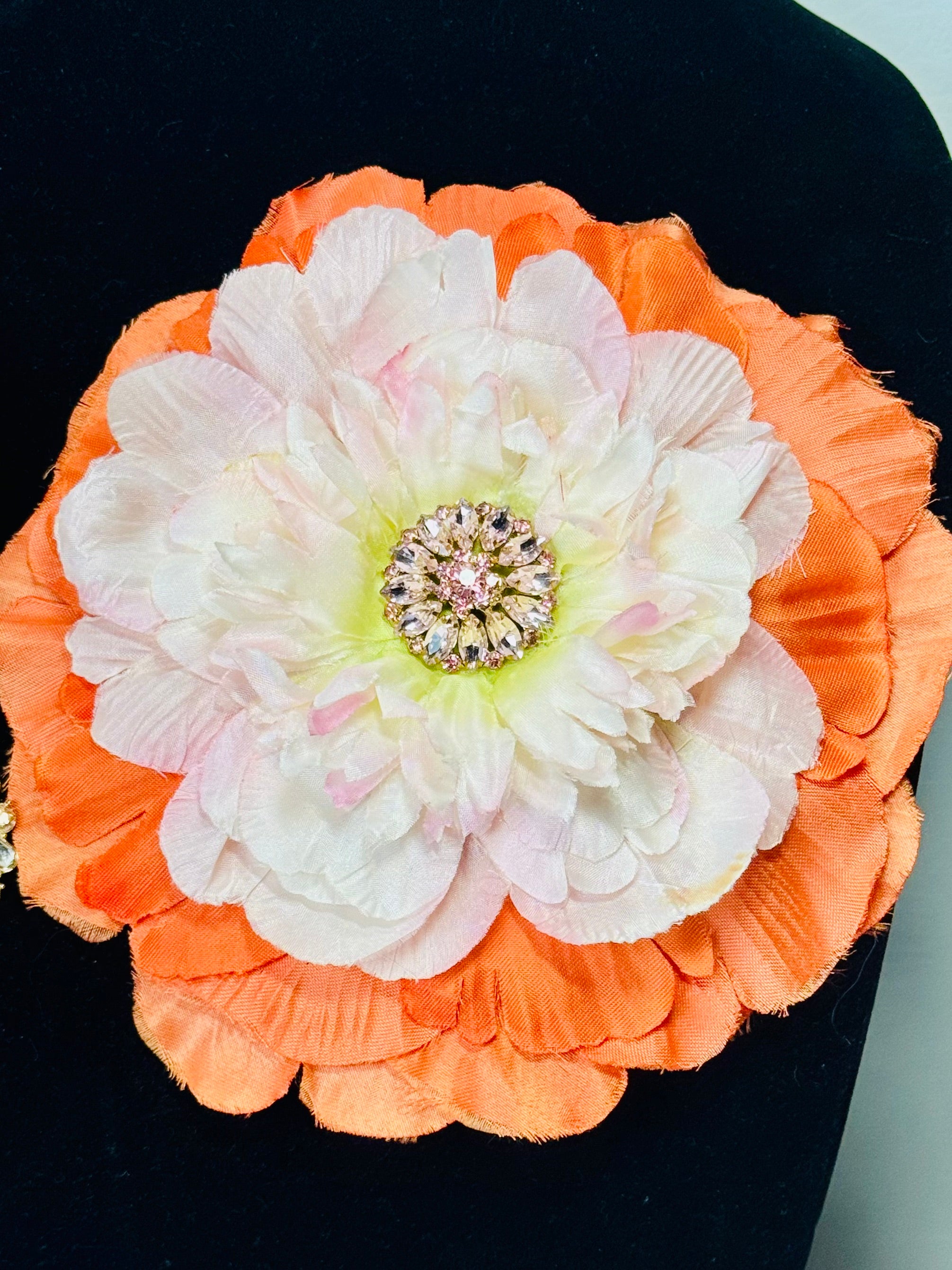 “Pink Peach” Brooch & Earrings Set