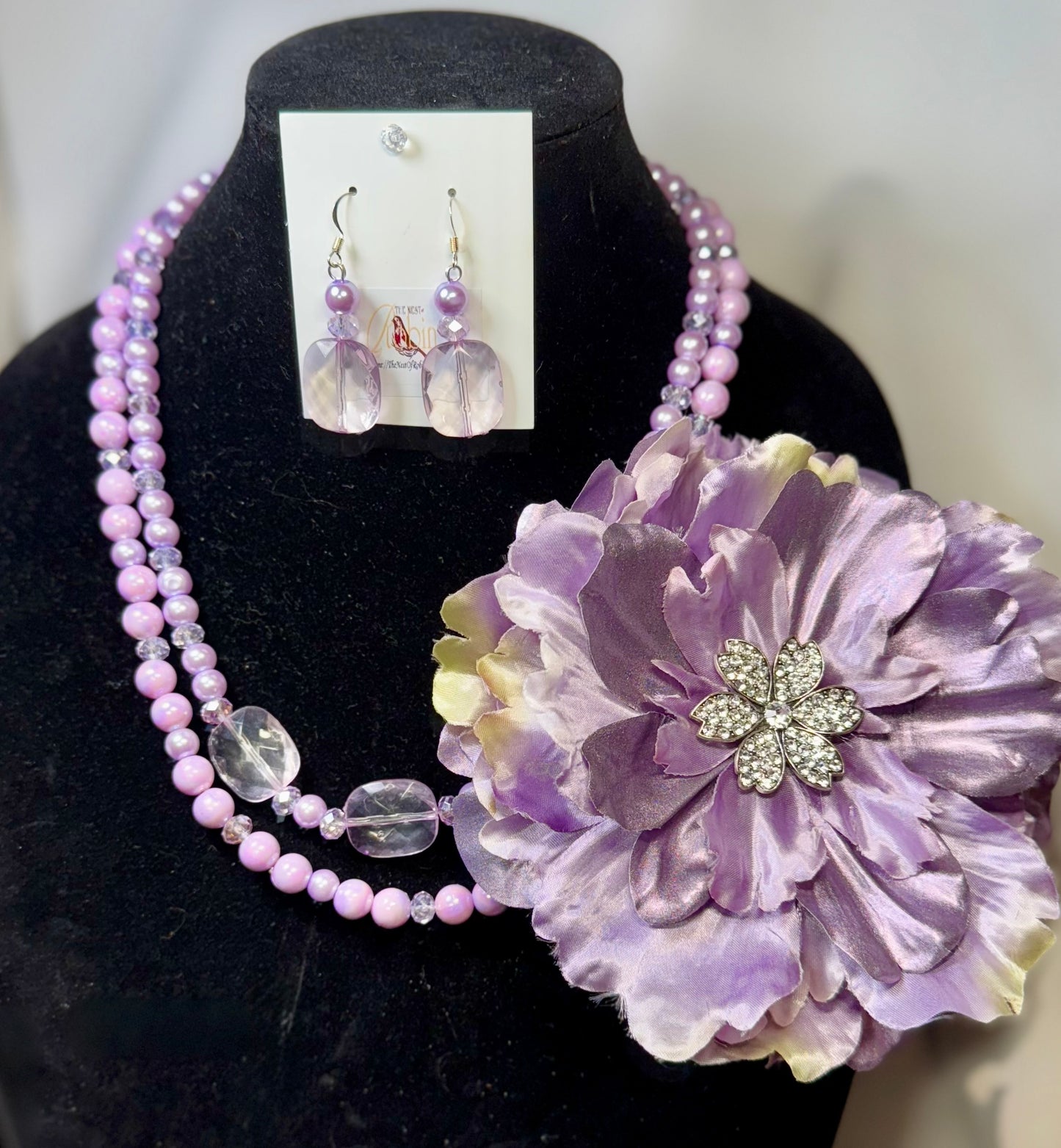 “Lavender Lady” Brooch, Necklace & Earrings Set