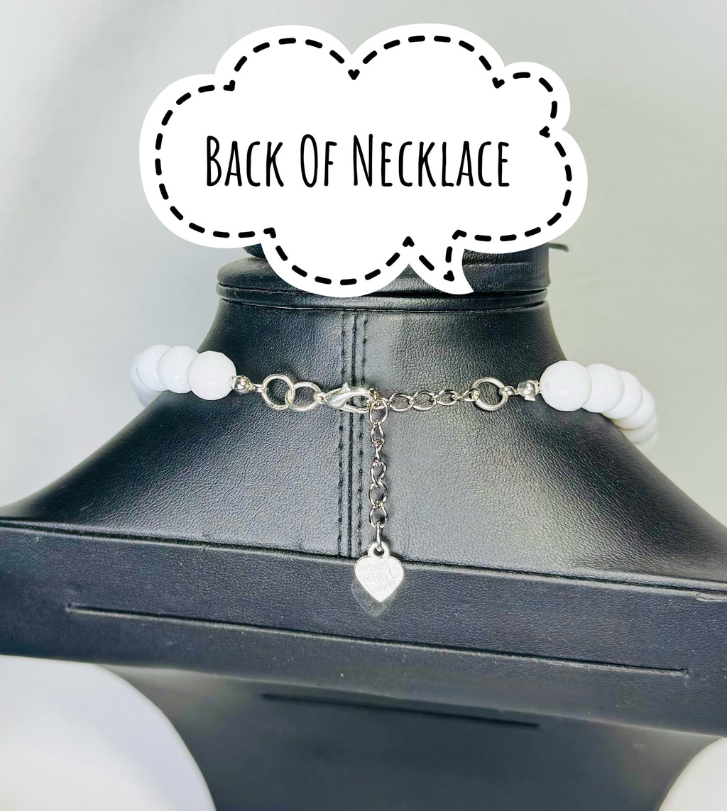 “White Lace Radiance” Necklace & Earrings Set