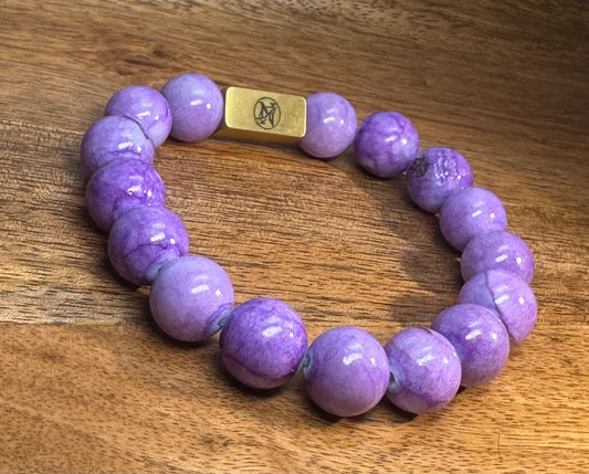 “Lavender Flowers” Genuine Stone Bracelet