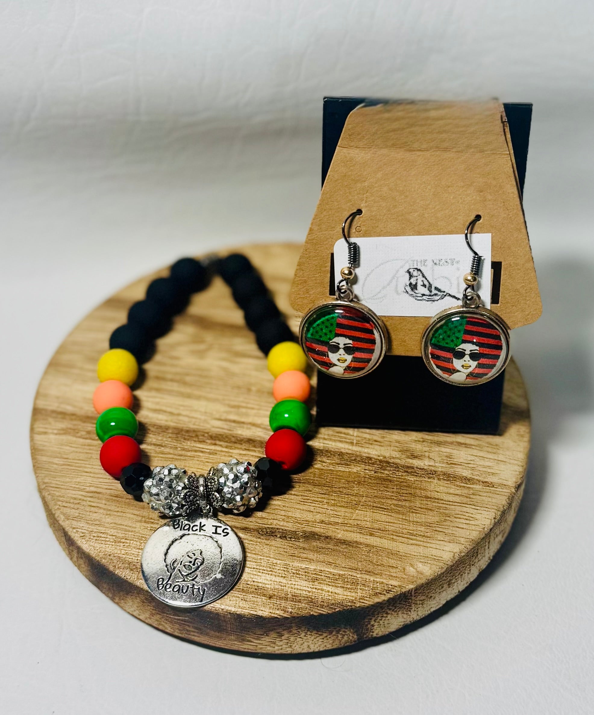 Black Is Beauty Bracelet & Earrings Set