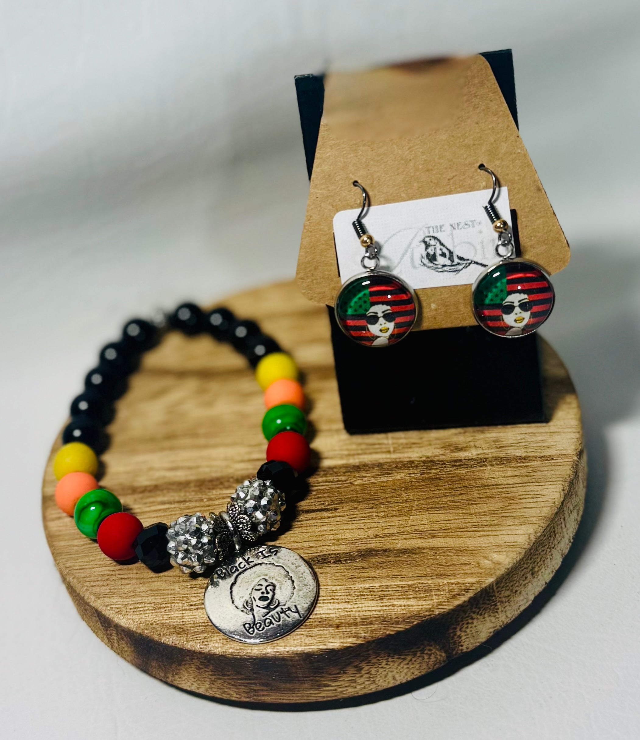 Black Is Beauty Bracelet & Earrings Set