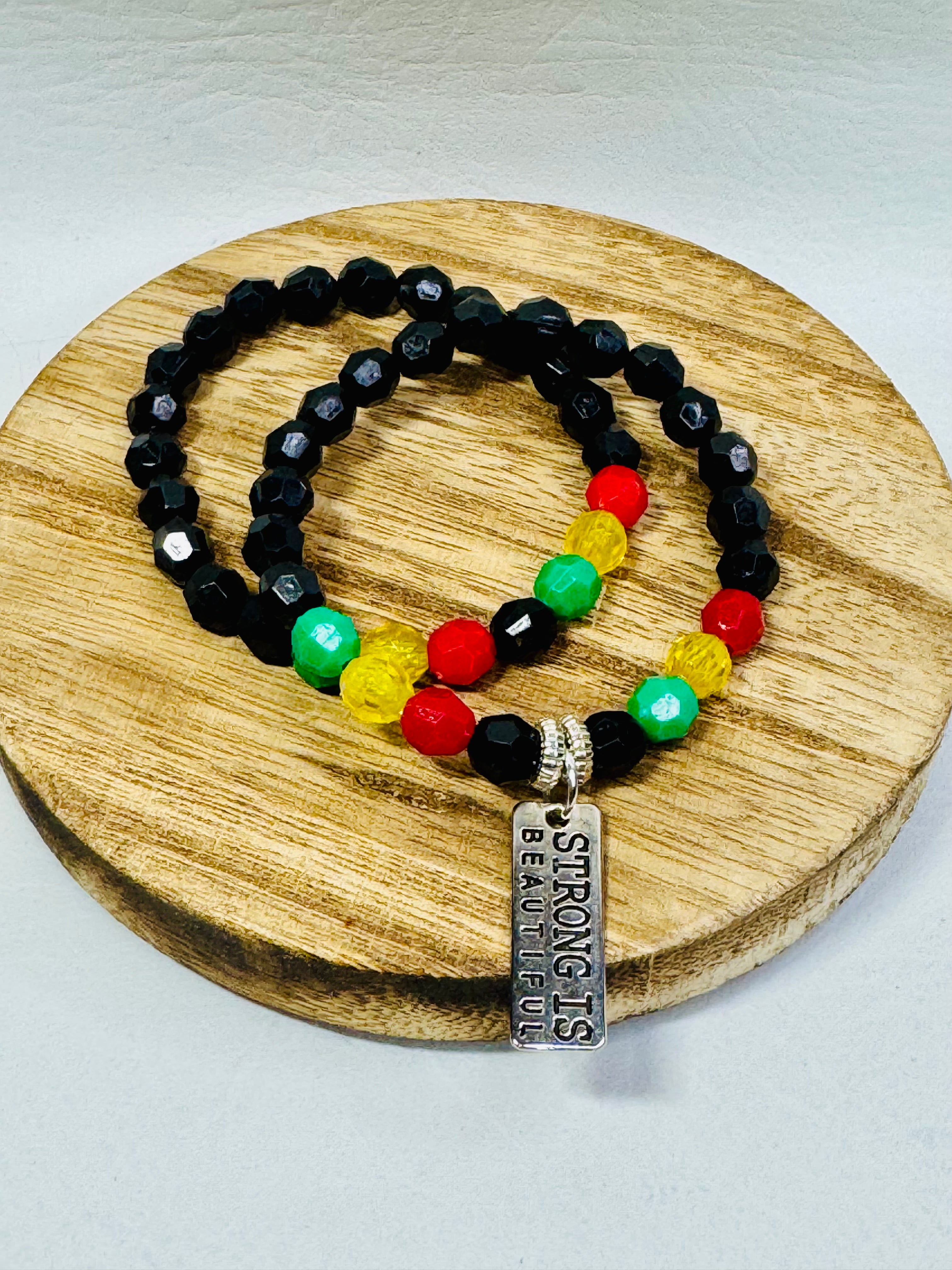 “STRONG IS BEAUTFUL” Bracelet Set