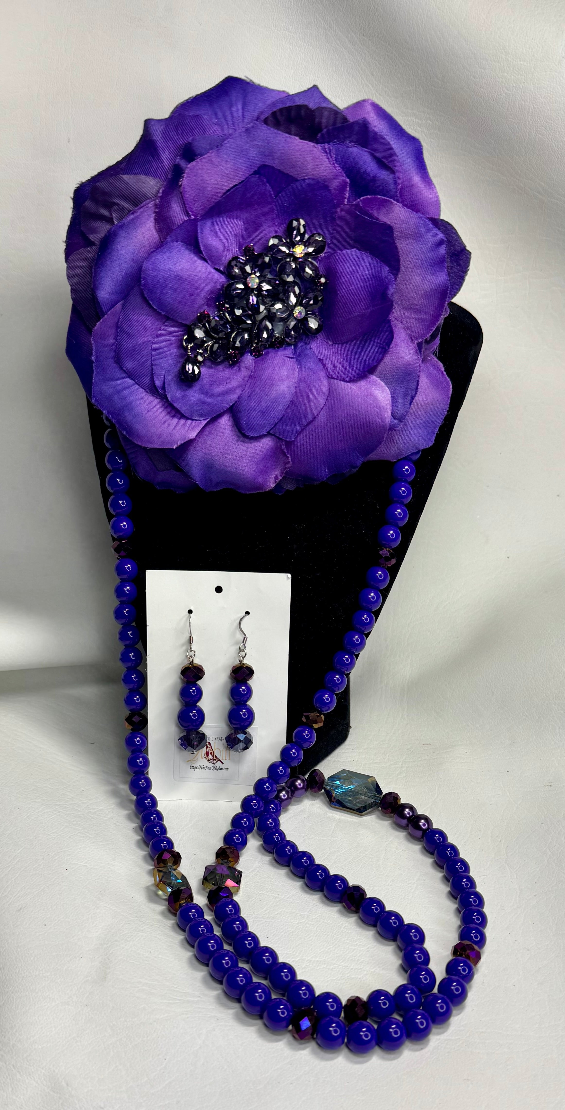 Royal Radiance Necklace, Earrings, and Floral Brooch Set