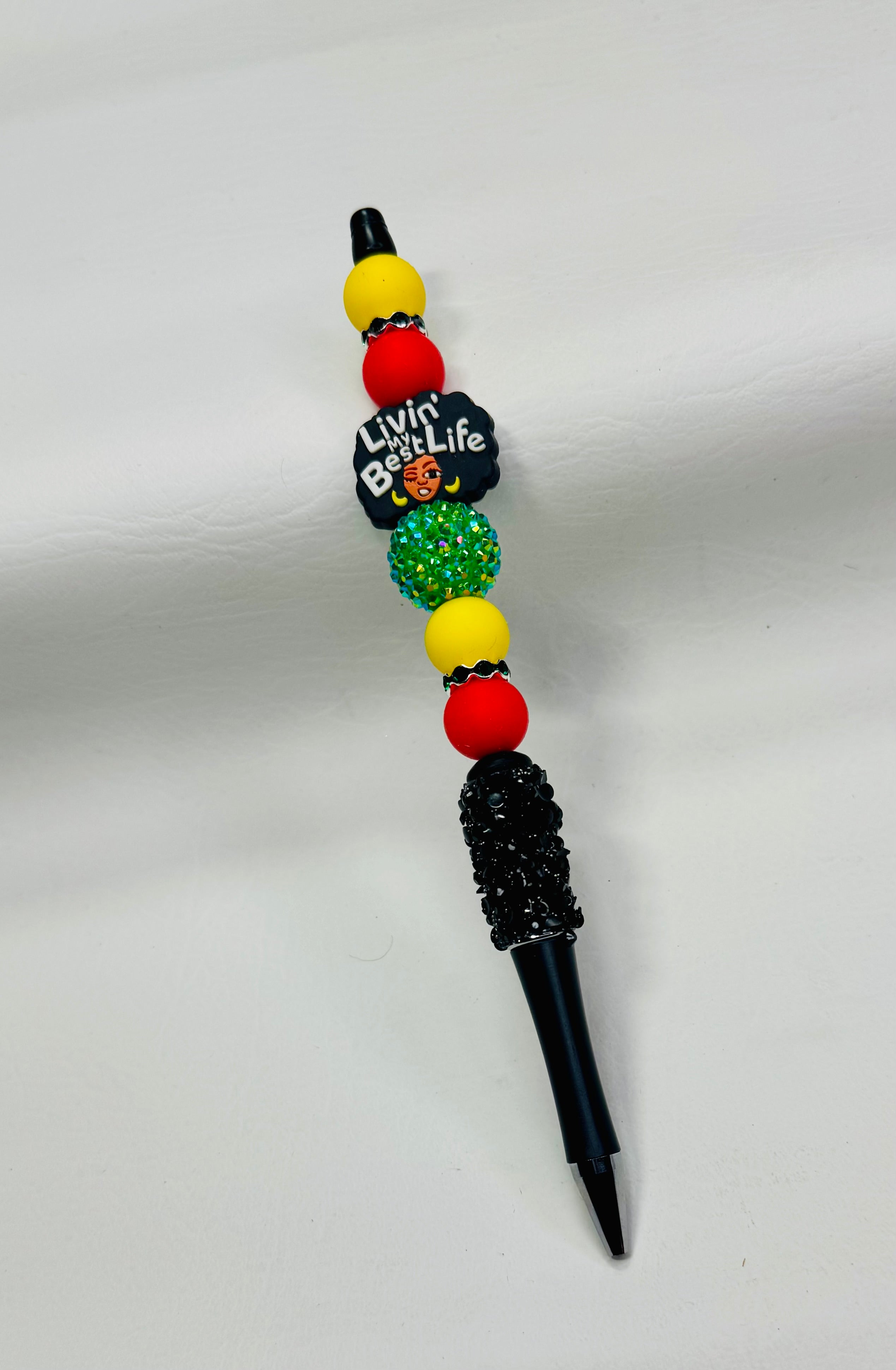 "Livin' My Best Life" Beaded Ink Pen
