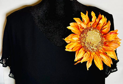 Ray of Sunflower Brooch & Earring Set