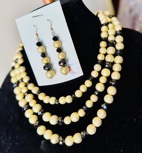 "Charlie" Necklace & Earrings Set (Free Brooch)