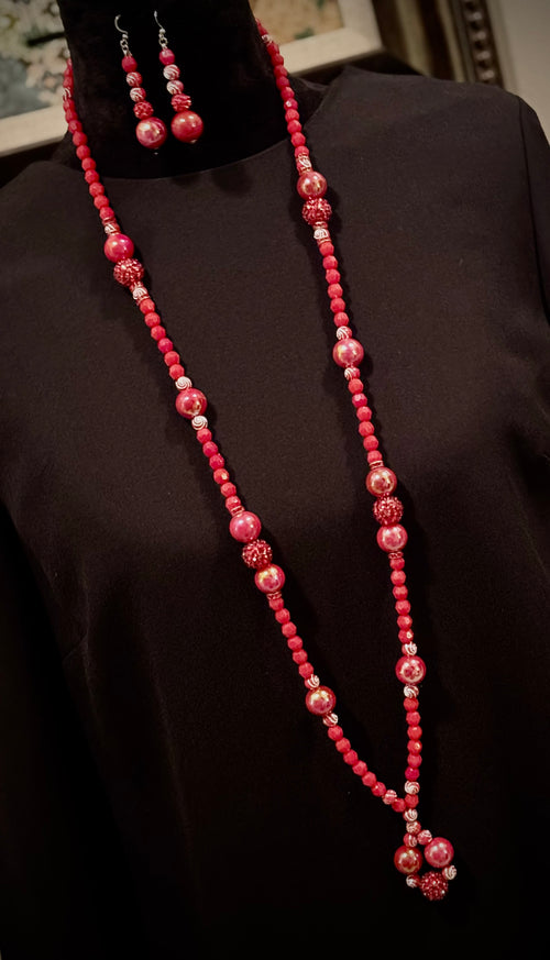 "Cherry BlowPop" Long Necklace Set