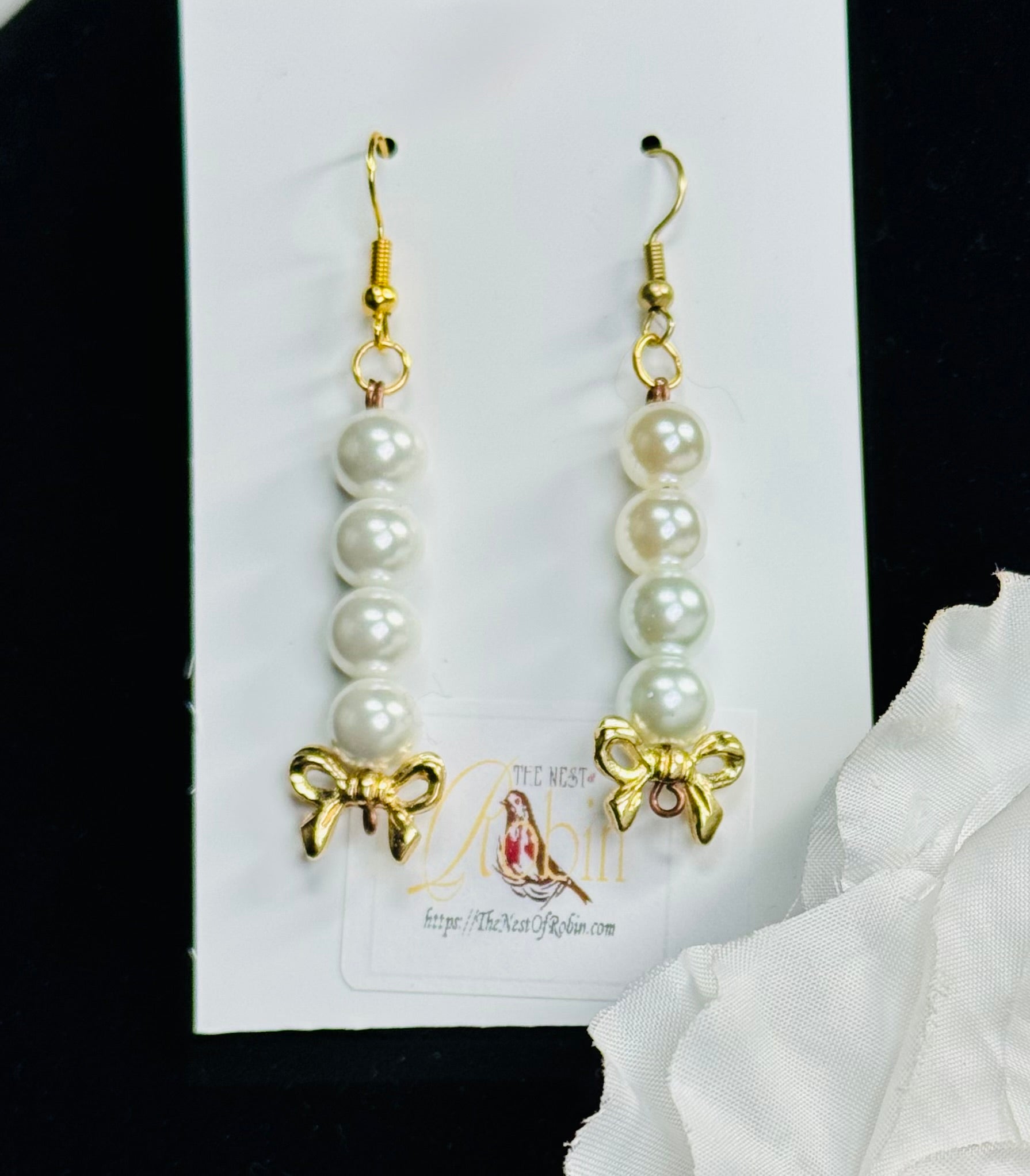 "Snowy" Floral Brooch & Earrings