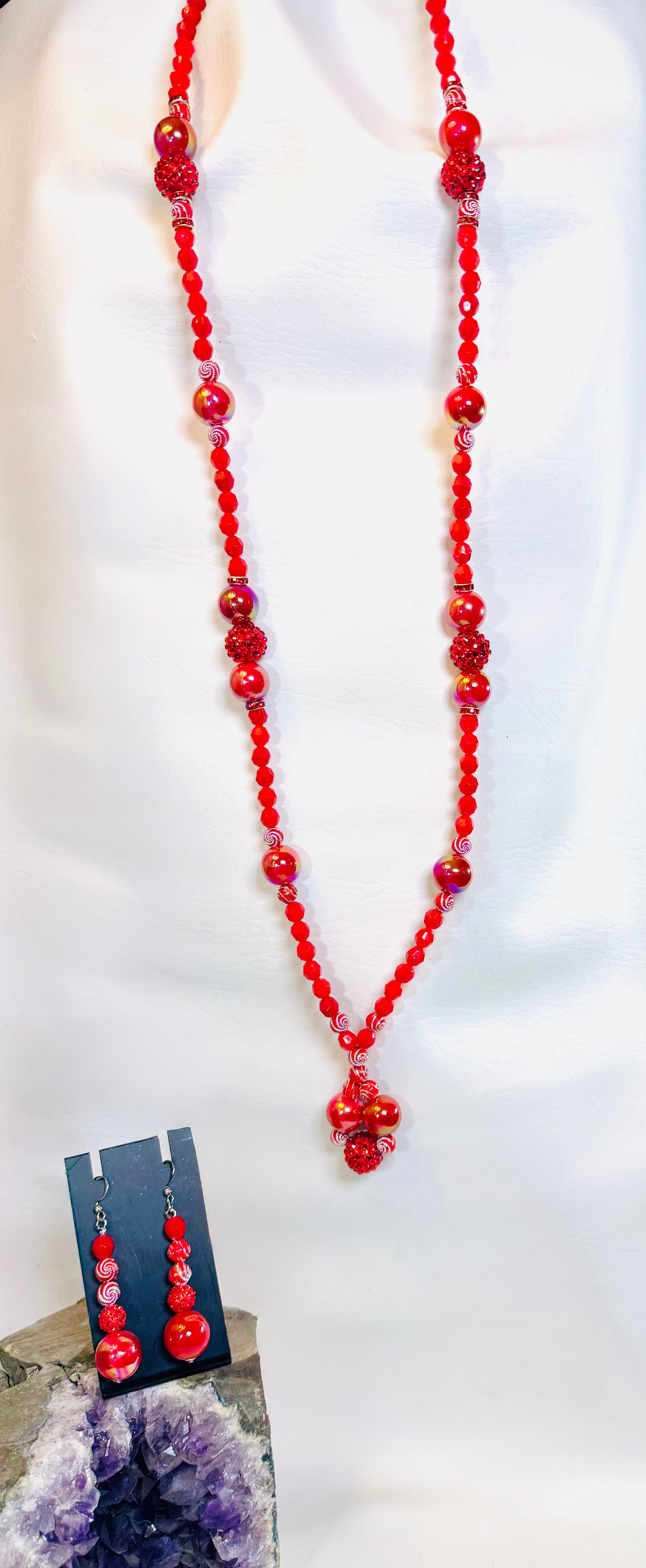 "Cherry BlowPop" Long Necklace Set
