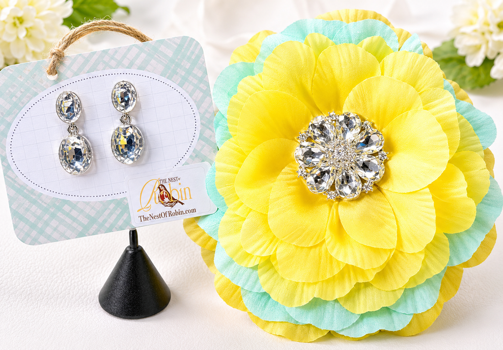 Thriving – Floral Brooch & Earring Set
