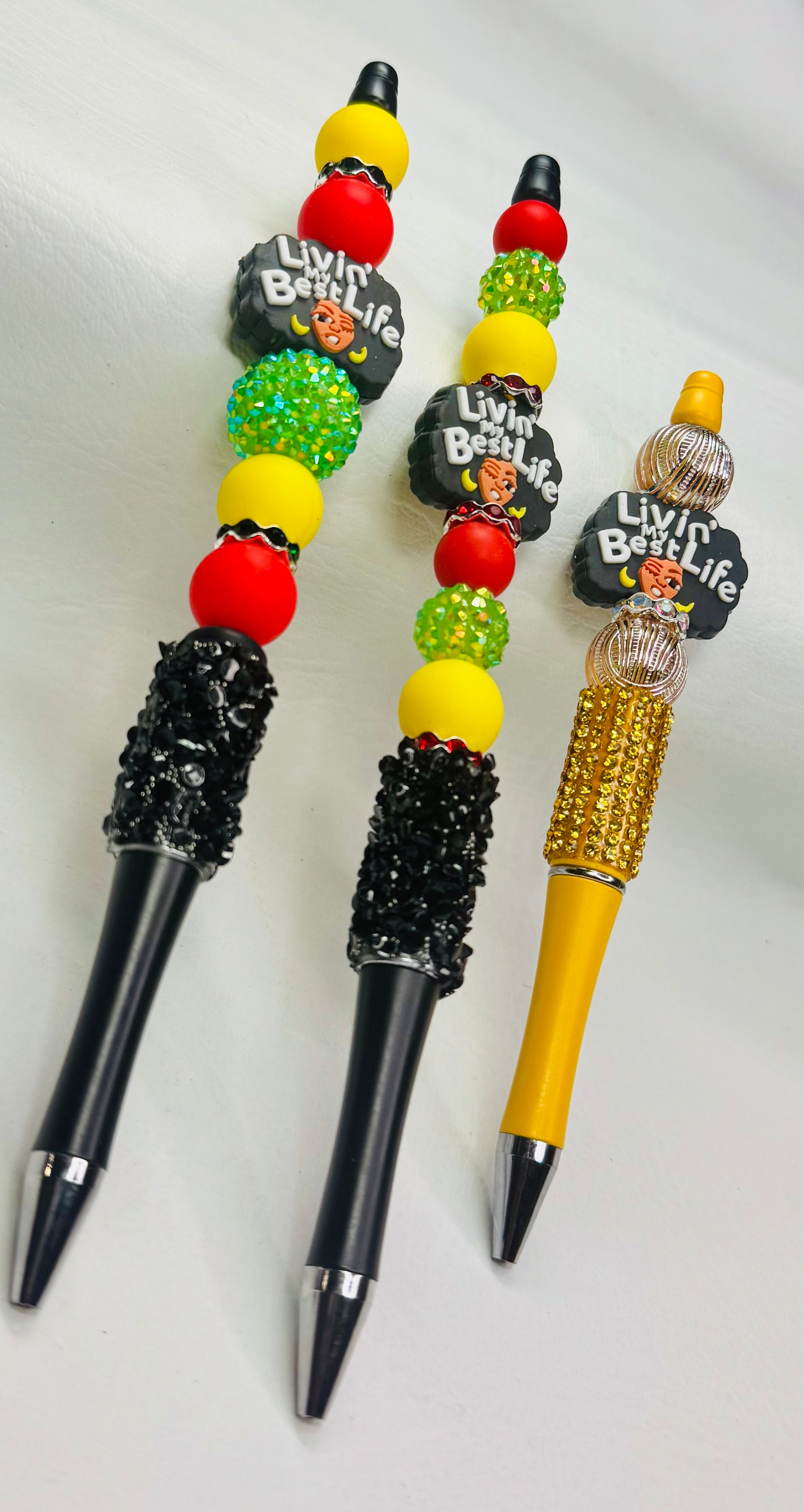 "Livin' My Best Life" Beaded Ink Pen