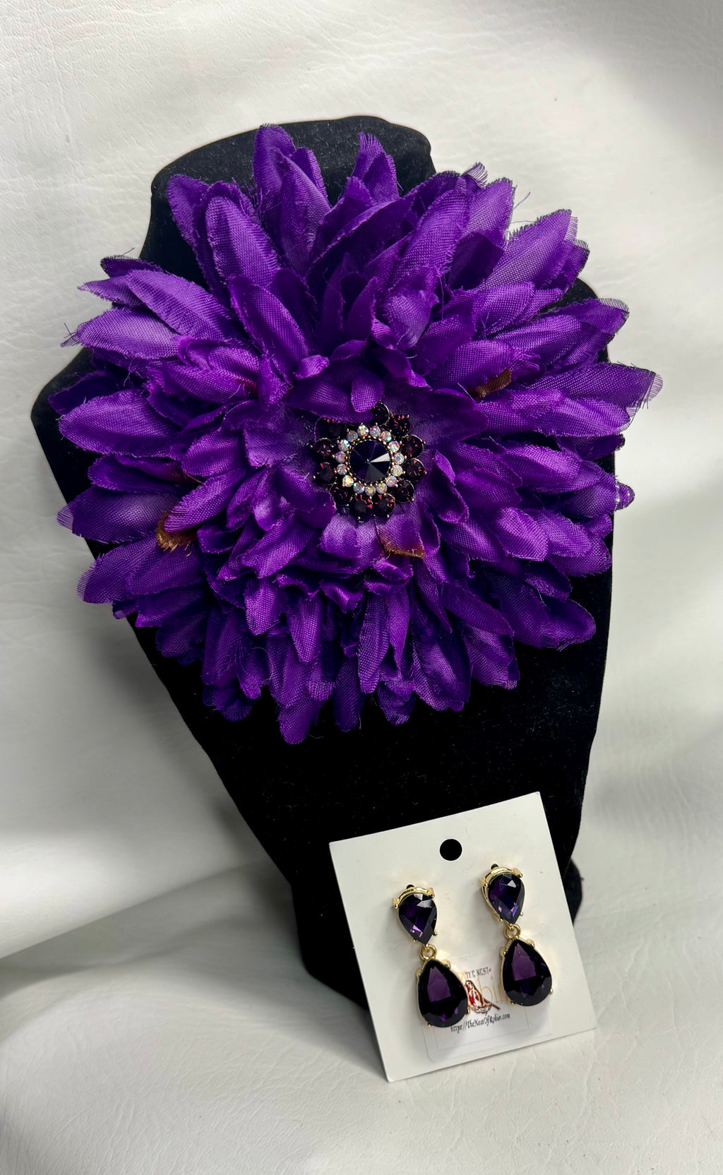 “Royal Bloom” Floral Brooch & Earrings Set