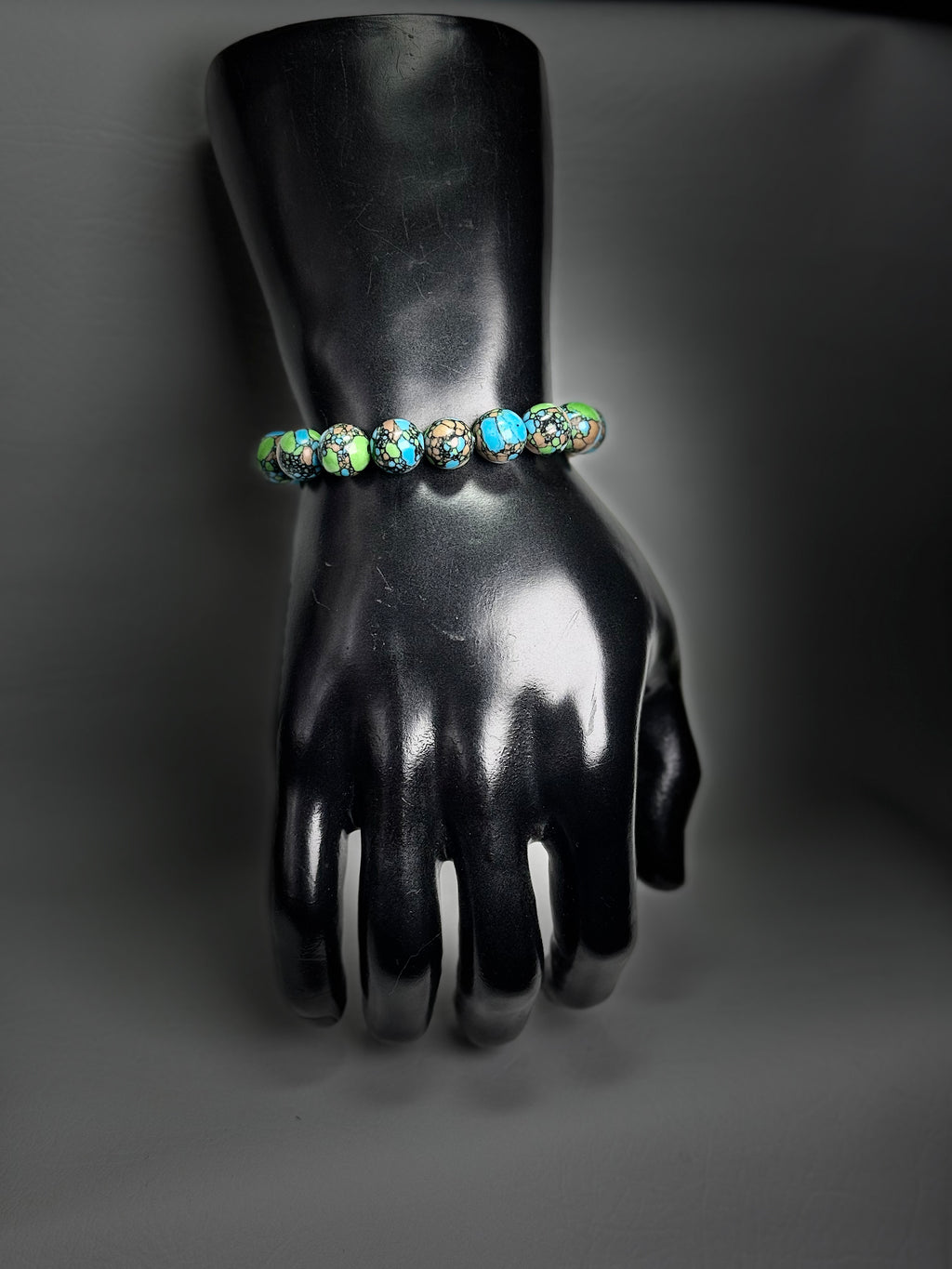 “Aqua Peacock” Genuine Stone Bracelet