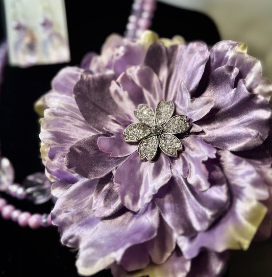 “Lavender Lady” Brooch, Necklace & Earrings Set