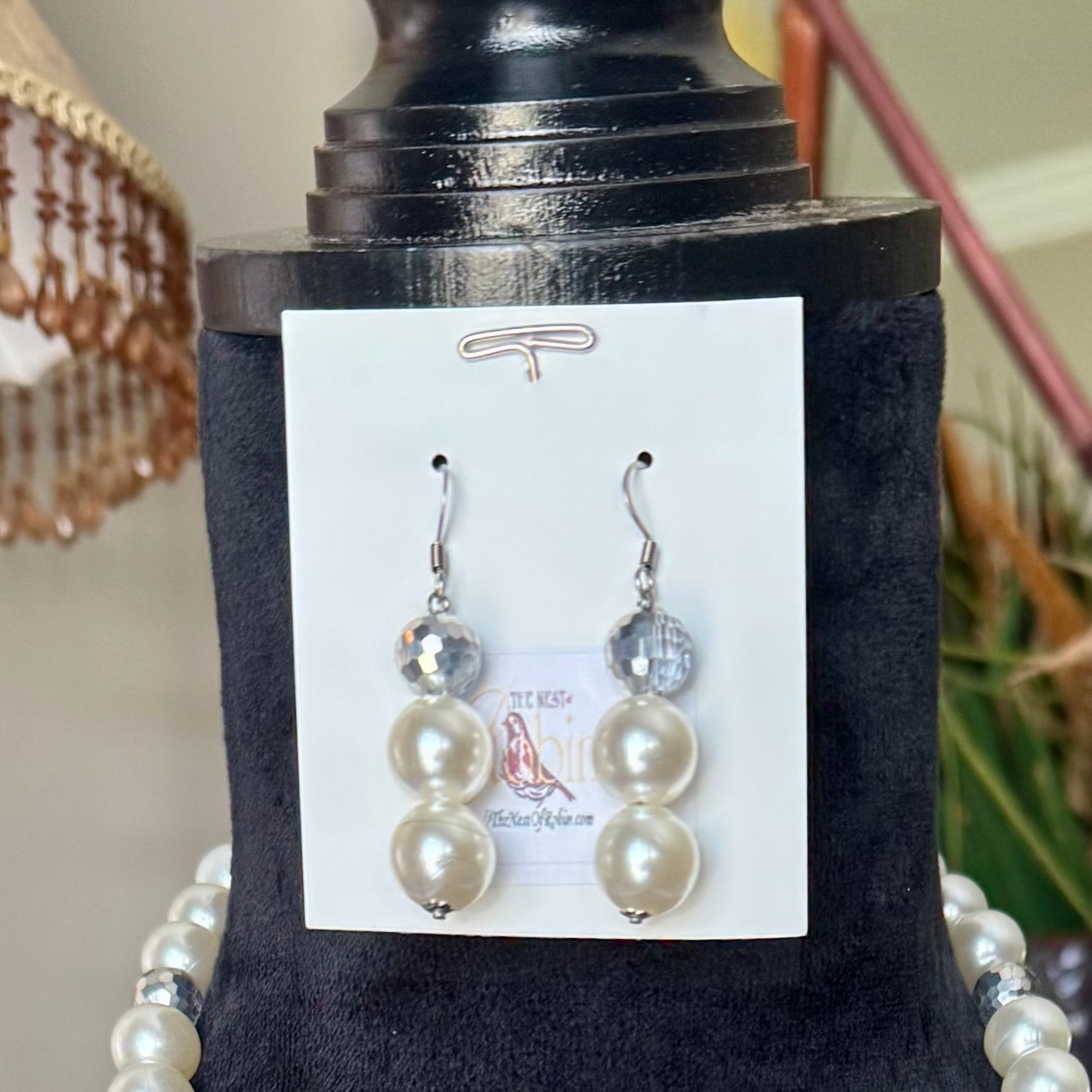 “Crystal Petunia” Long Necklace & Earrings Set