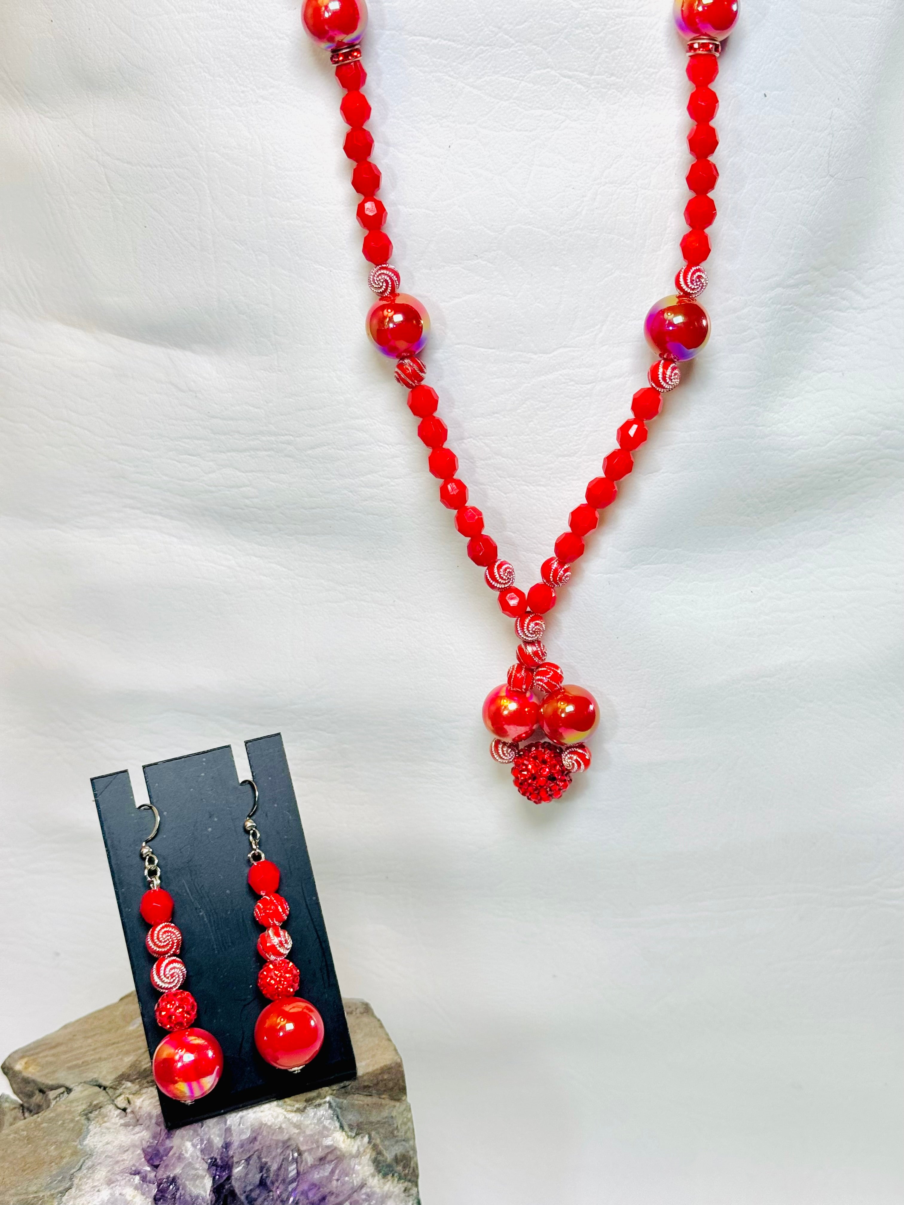 "Cherry BlowPop" Long Necklace Set