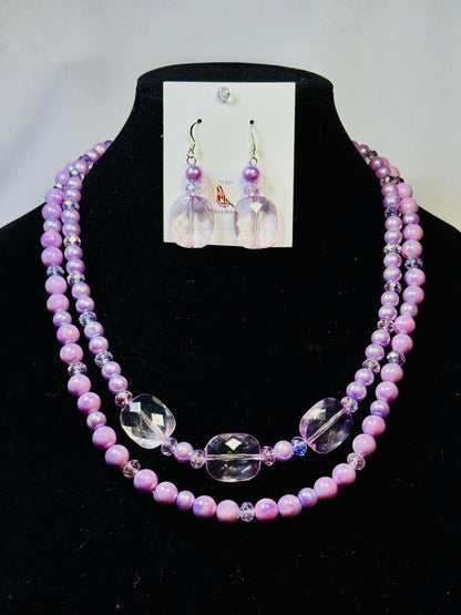 “Lavender Lady” Brooch, Necklace & Earrings Set