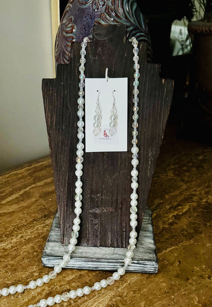 “Swan” Long Necklace & Earrings Set