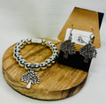 Silver “Legacy of the Roots” Bracelet & Earrings Set