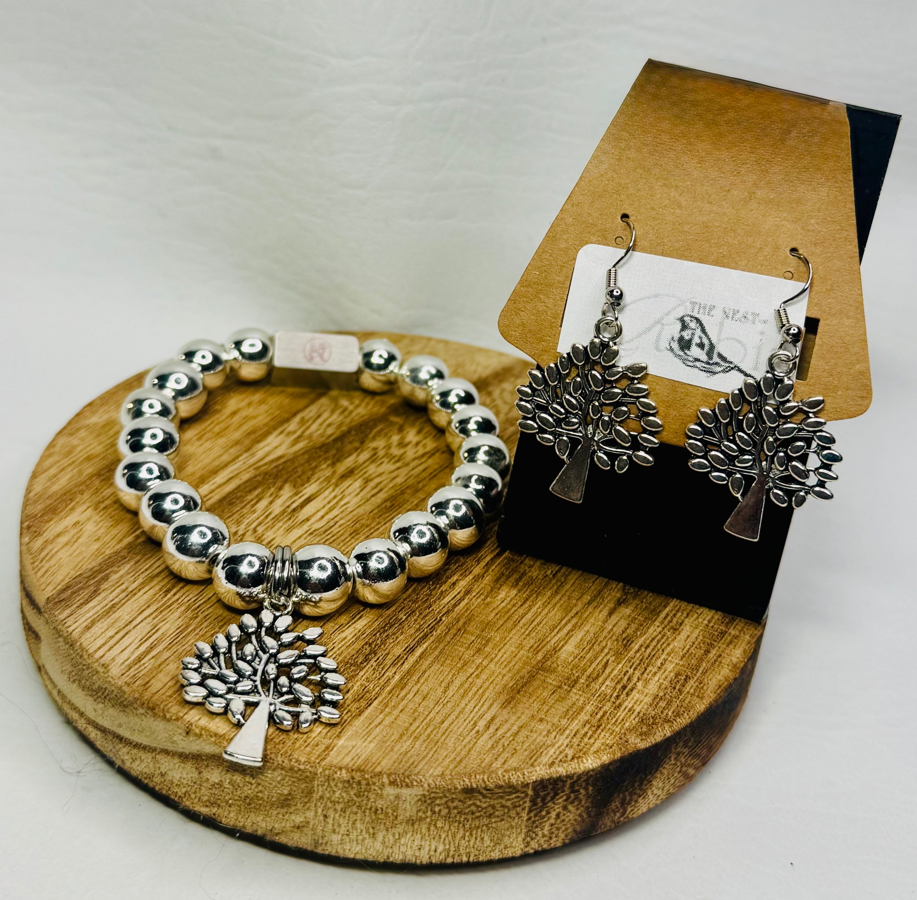 Silver “Legacy of the Roots” Bracelet & Earrings Set