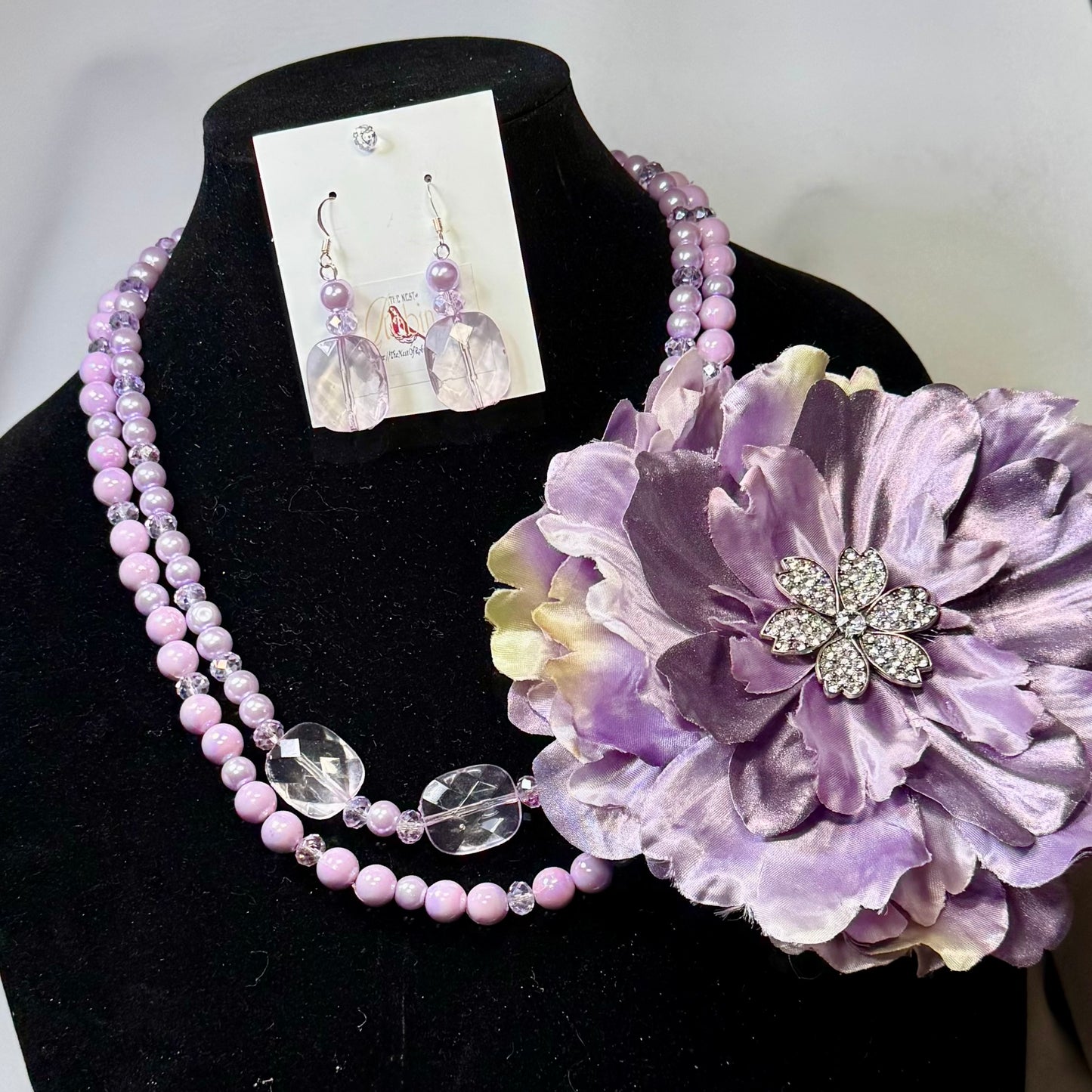 “Lavender Lady” Brooch, Necklace & Earrings Set