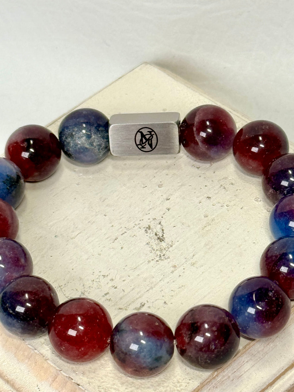 “Crimson Twilight” gemstone bracelet