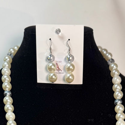 “Crystal Petunia” Long Necklace & Earrings Set