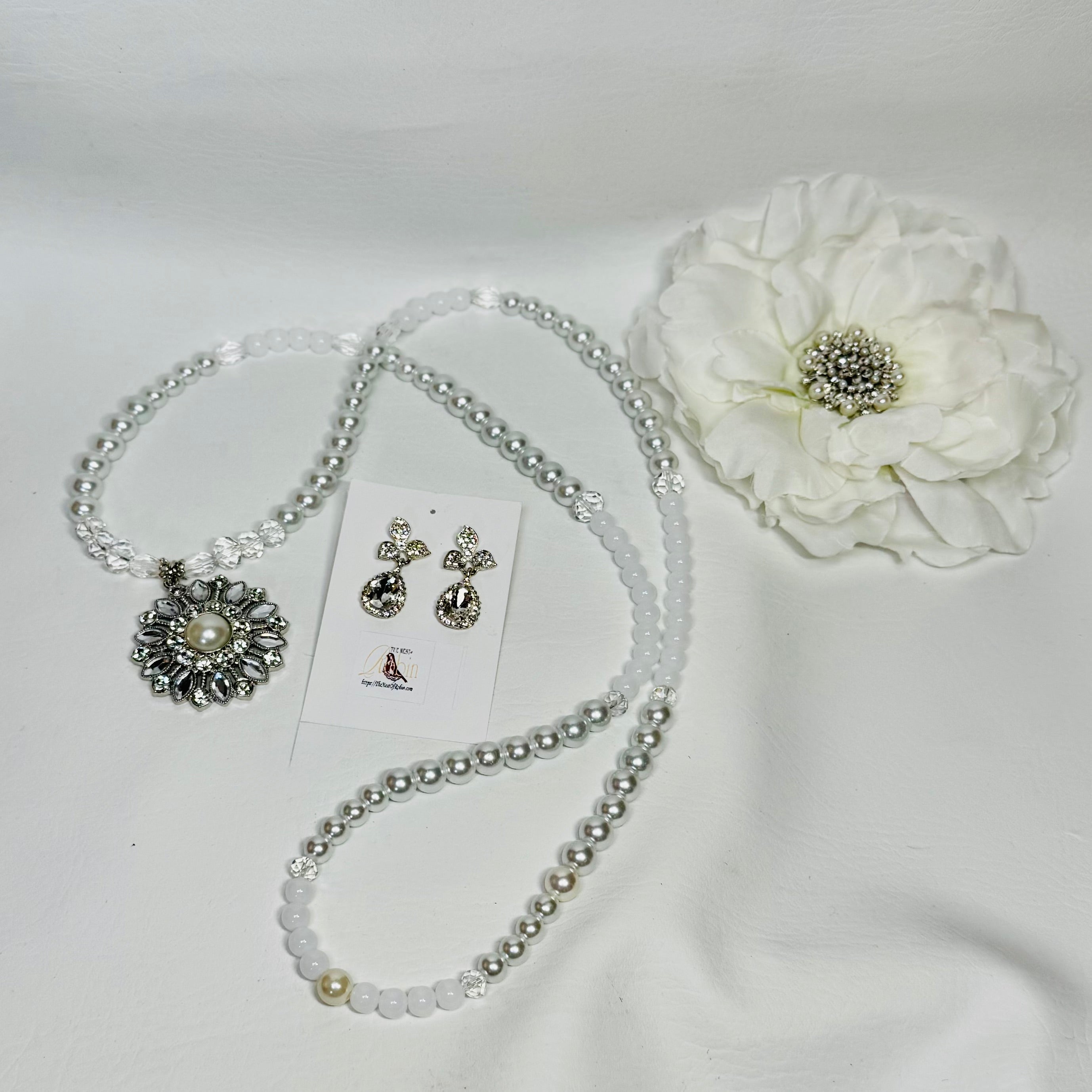 “Snow White” 5 Piece Long Necklace Set