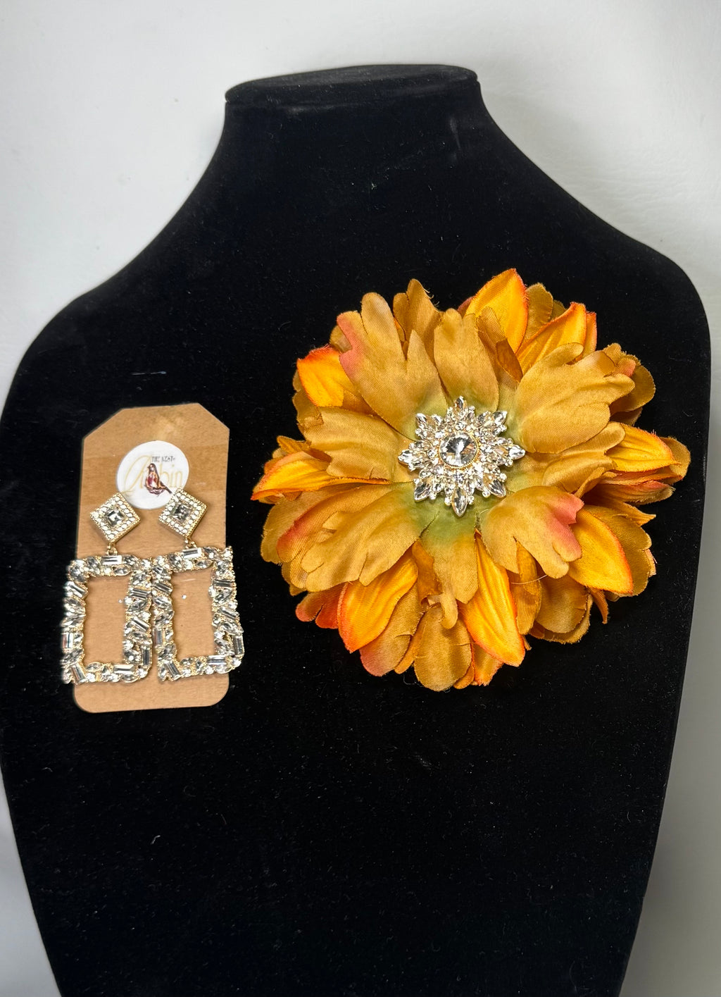 Diamond Spice Brooch & Earrings Set