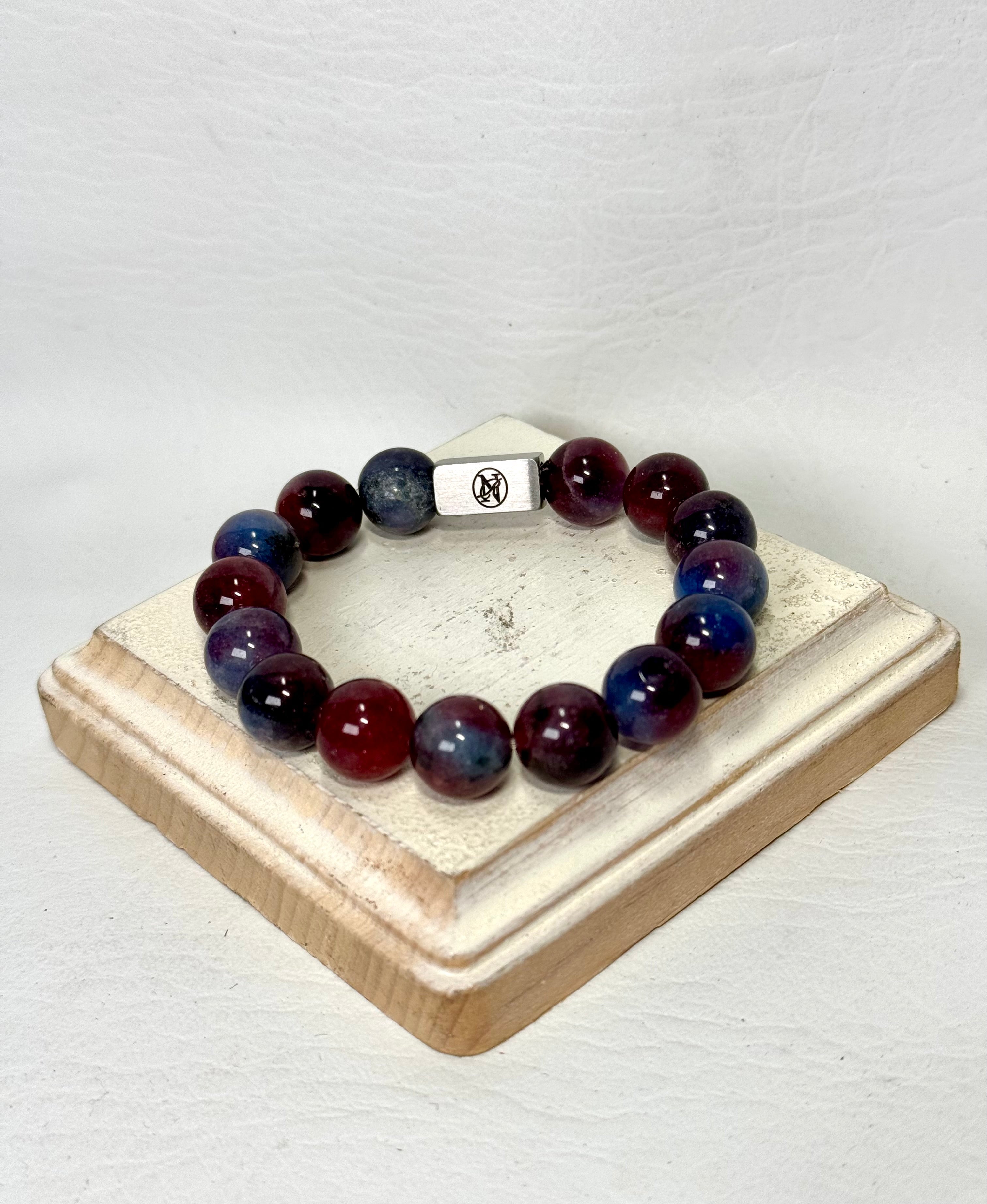 “Crimson Twilight” gemstone bracelet