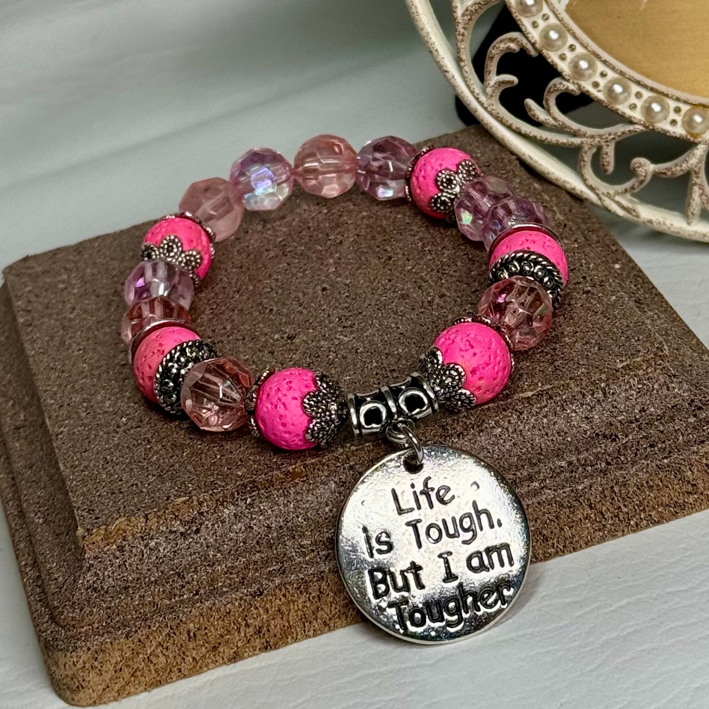 “I am Tougher” Breast Cancer Awareness Bracelet