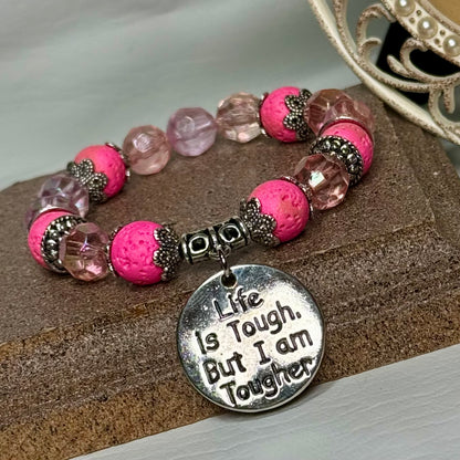 “I am Tougher” Breast Cancer Awareness Bracelet