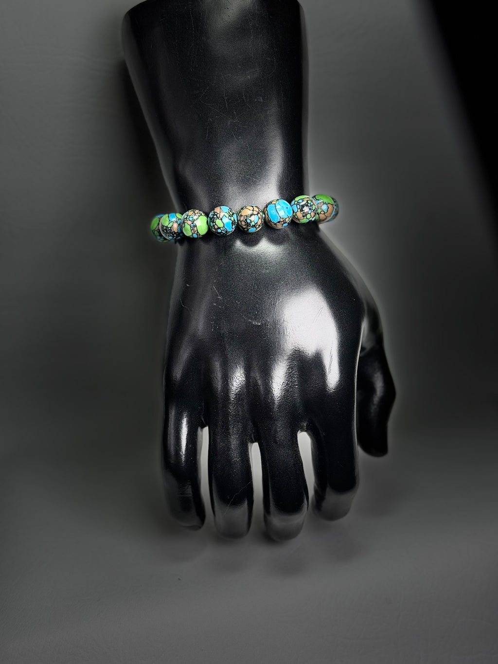 “Aqua Peacock” Genuine Stone Bracelet