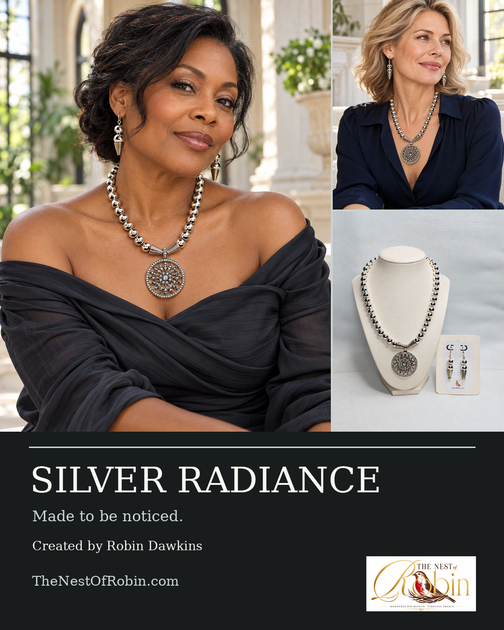 “Silver Radiance”
Necklace and Earring Set