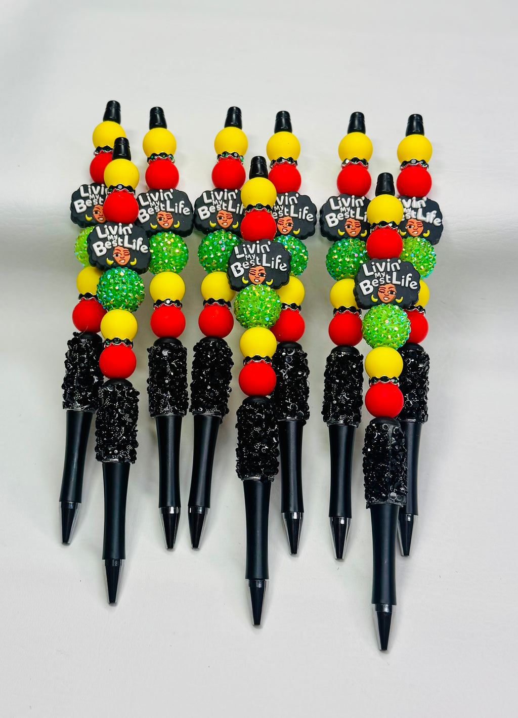 "Livin' My Best Life" Beaded Ink Pen