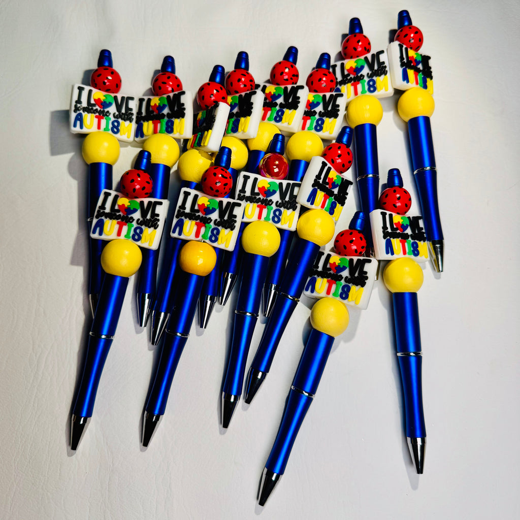 Autism Awareness Beaded Ink Pen