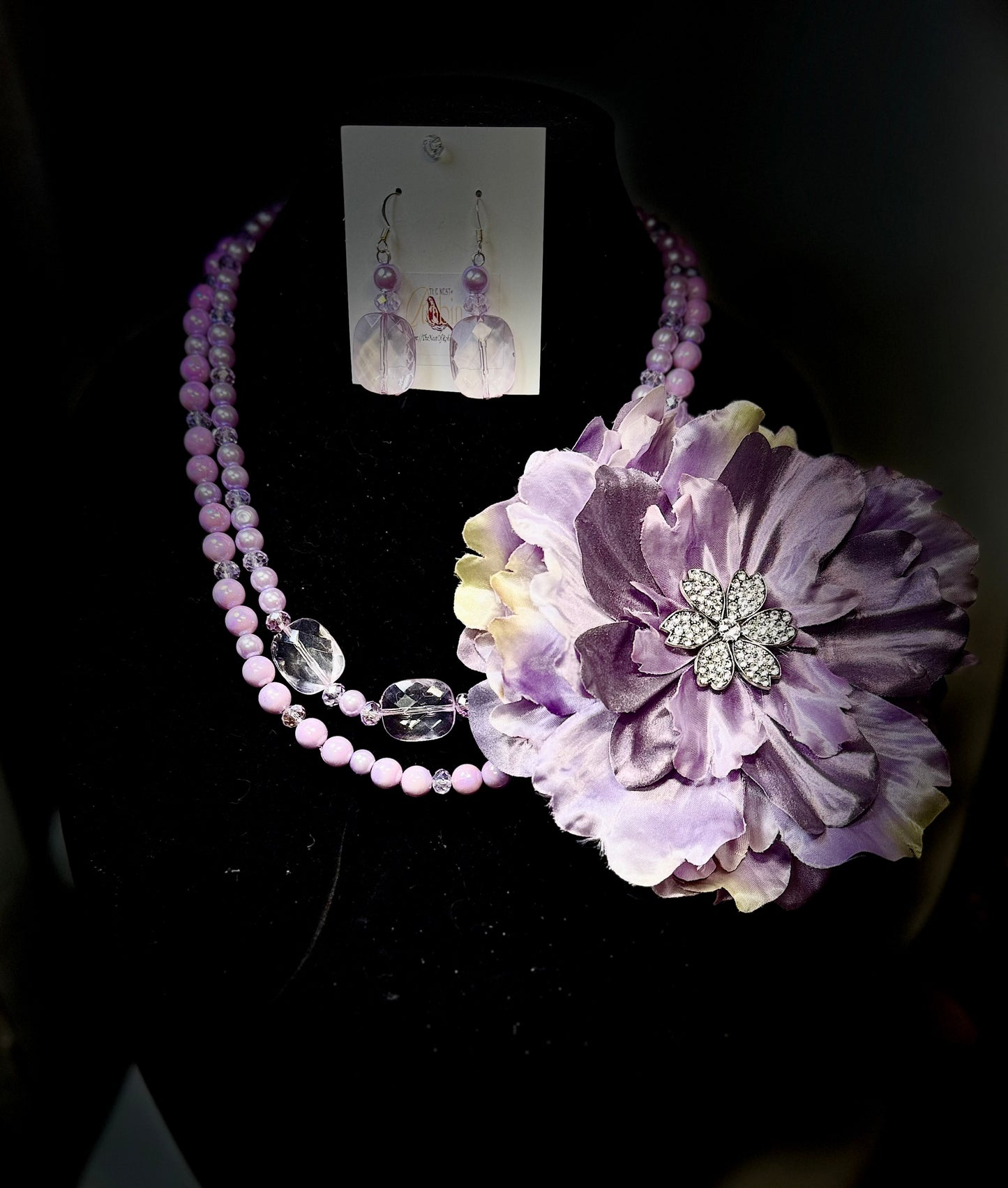 “Lavender Lady” Brooch, Necklace & Earrings Set