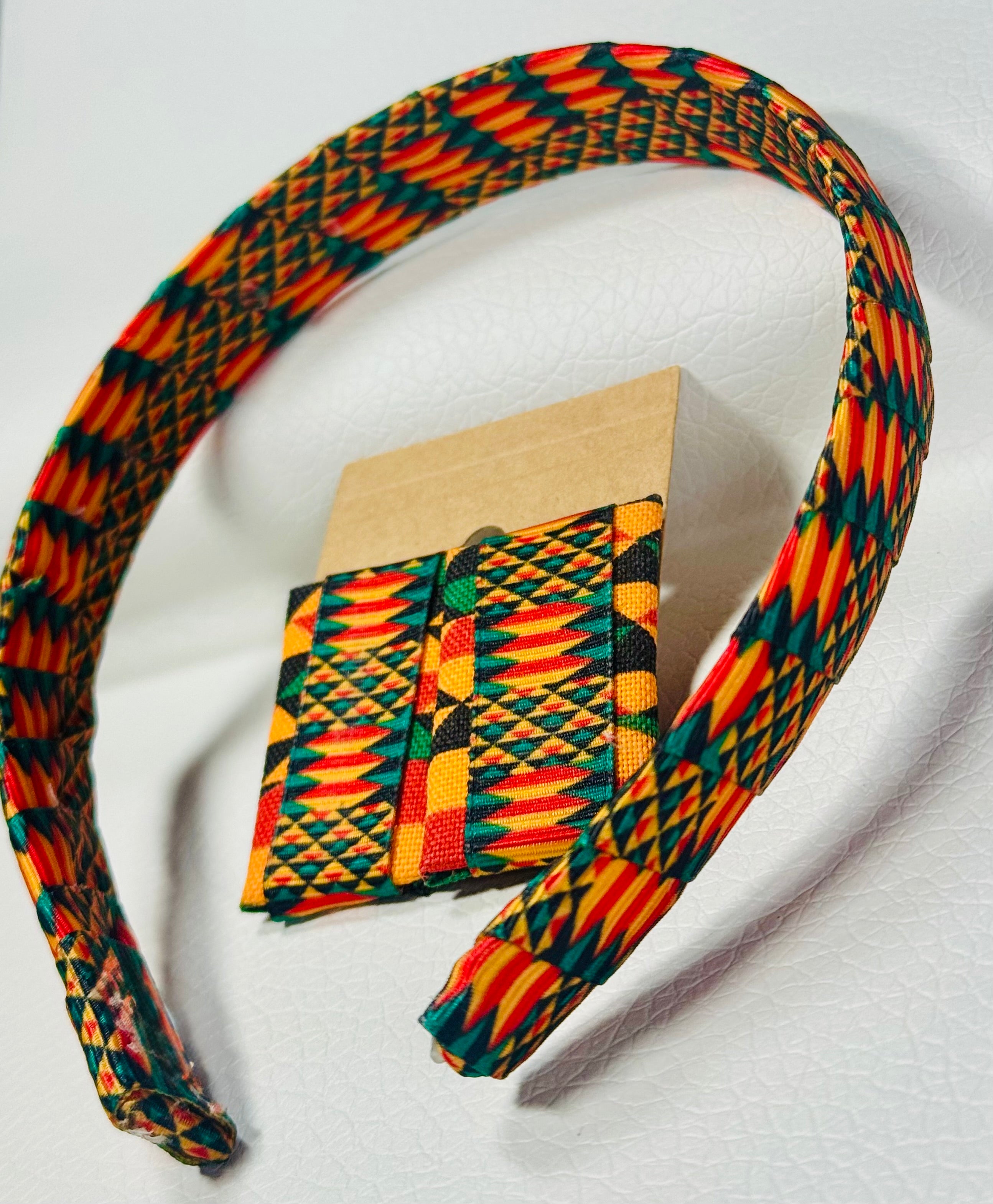 “Kente Cloth” Earrings and Earring & Headband Set